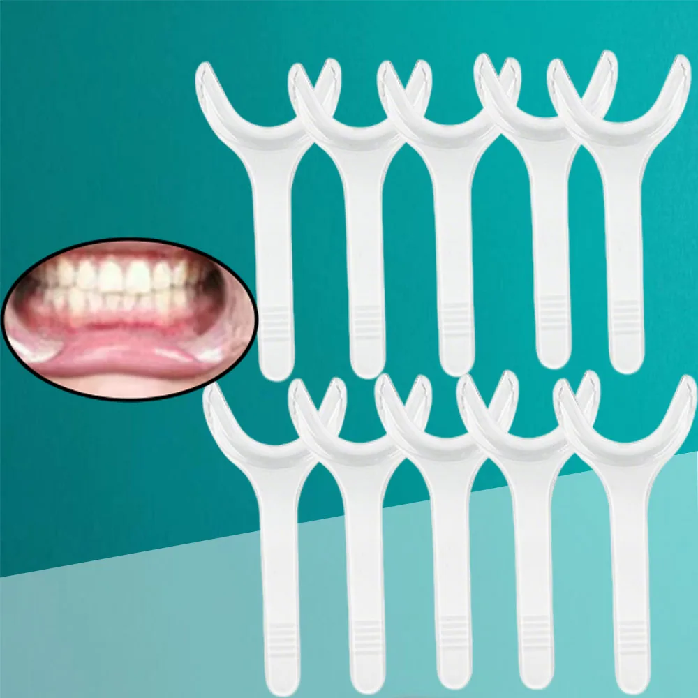 

10Pcs T-Shape Dental Mouth Opener Lip Cheek Retractor Transparent S/L Size Intraoral Device Dental Consumables