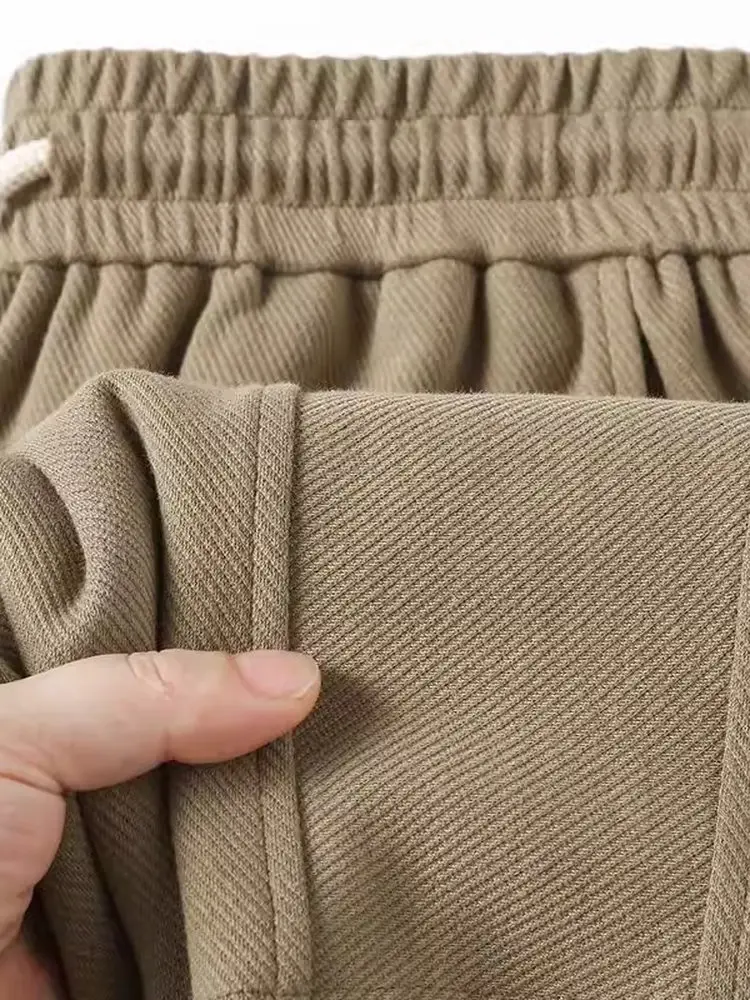 

Мужские летние широкие баскетбольные шорты цвета хаки, американского стиля, из плотного диагонального хлопка, спортивные брюки длиной до колена