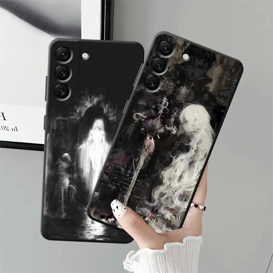 Sword & White Hair Witch Case for Samsung Galaxy A26 A72 A35 A36 A22 A52 A51 A73 A32 A23 A53 A24 A55 A41 A25 A71 Soft Phone