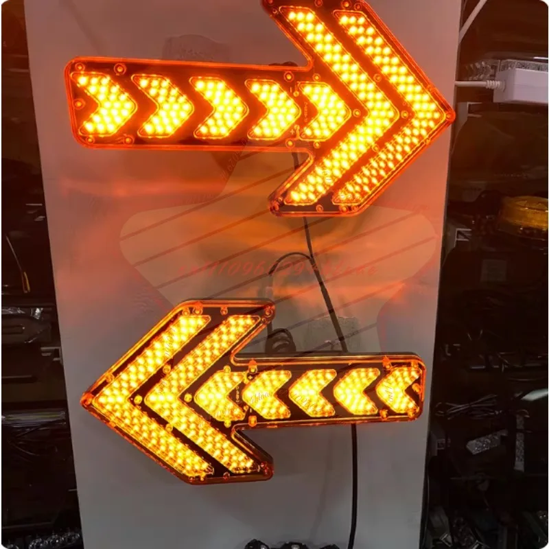 Car Truck Traffic Orientation Arrow Warning Light Construction Vehicle Sprinkler Trailer Indicator Red/Amber LED Flashing Light