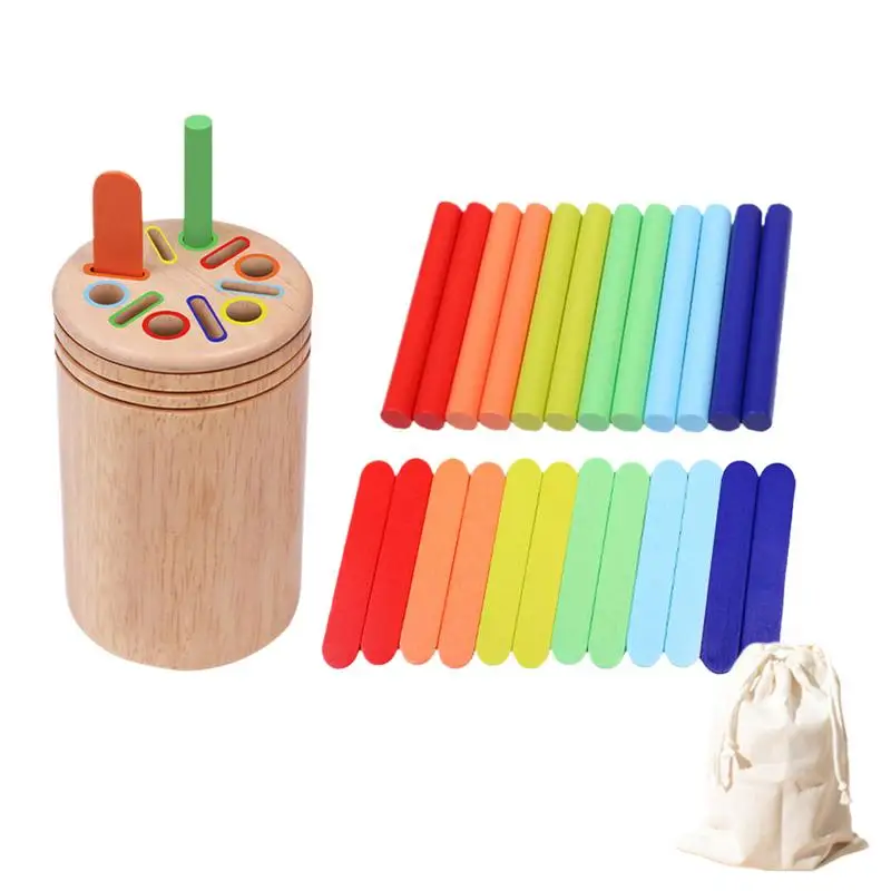 

Wooden Color Sorting Learning Toy Preschool Matching Activities Fine Motor Developmental Matching Games For Girls Boys 3-6 Years