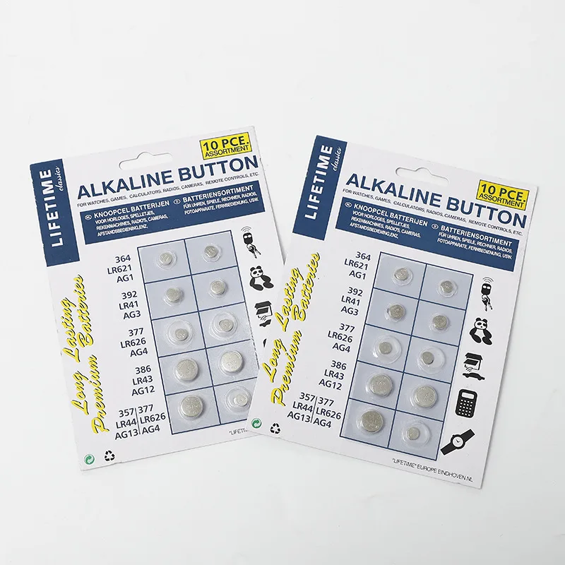 10PCS 1.5V Alkaline AG1 LR621 AG3 LR41 AG4 LR626 AG12 LR43 AG13 LR44 Button Batteries Cell Coin Watch Toys Remote Batter