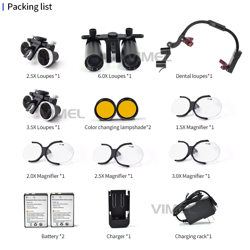 5w Dental loupes 4.0x 5.0x 6.0x Binocular Surgical Loupes Dental Loupe with 5W Headlight Head Lamp  Binocular Magnifying Glass
