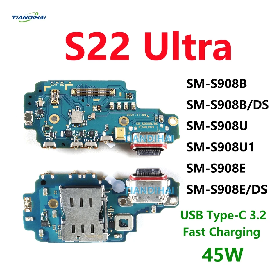 サムスンギャラクシー S22 ウルトラ 5 グラム S908B S908U S908E USB