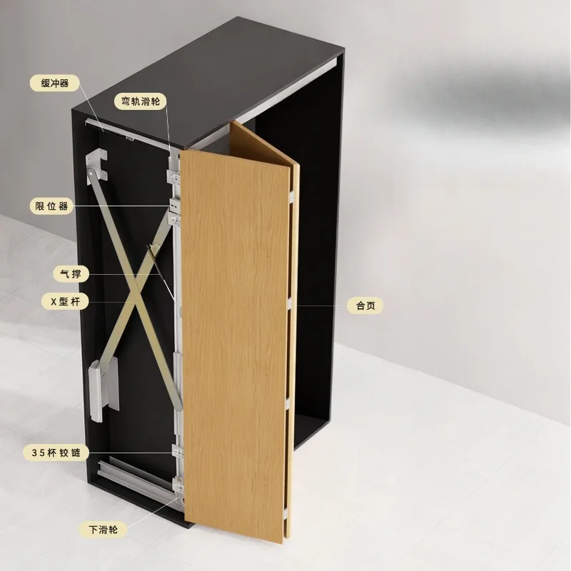 pocket hardware accessories, side-mounted press inserted into telescopic cabinet swing slide rail