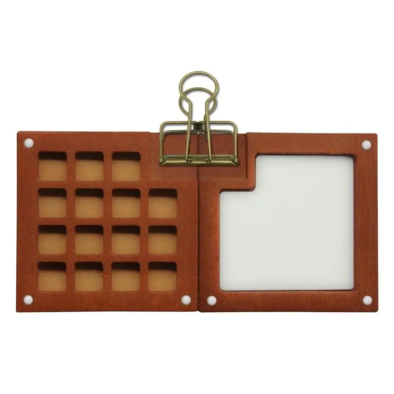 ABMO Portable Miniature Painting Kit 15 Grid, Watercolor For Travel Set For Students Artists Painters- Includes Palette Pocket