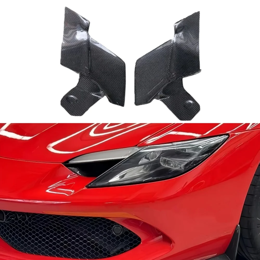 OEM Style Dry Carbon Fiber Headlights with air Intake and Headlight Decoration Suitable for Ferrari 296GTB Modification