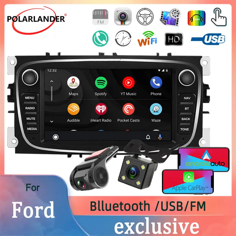 

Car Radio 2 Din Multimedia Player WIFI 7" Built-in Carplay Bluetooth GPS FM Android 9 For Ford/Focus/S-Max/Mondeo 9/GalaxyC-Max