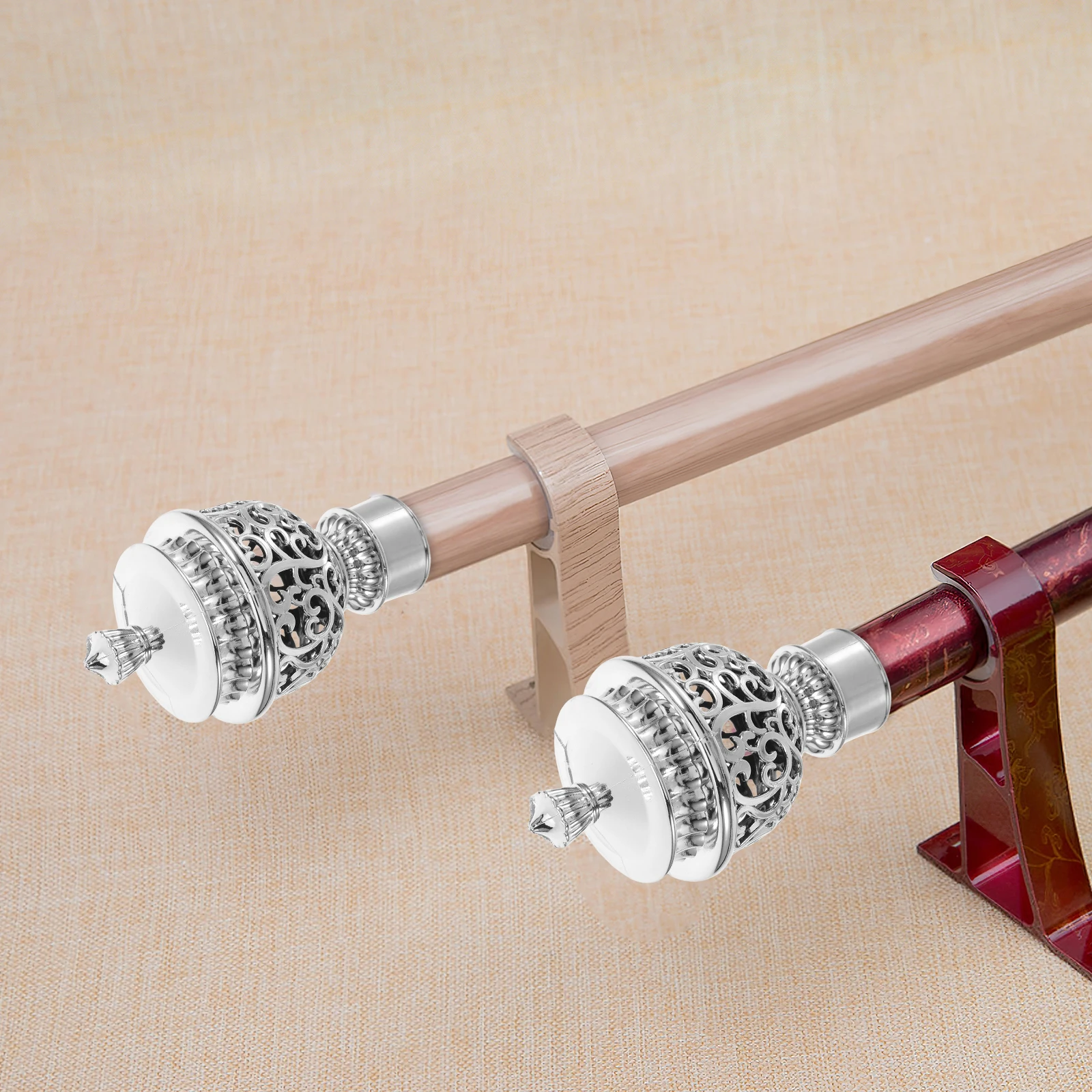 

12Pcs Simple Design Curtain Rod End Caps ABS Plastic Drapery Finials for Window Treatments Curtain Rod End Caps