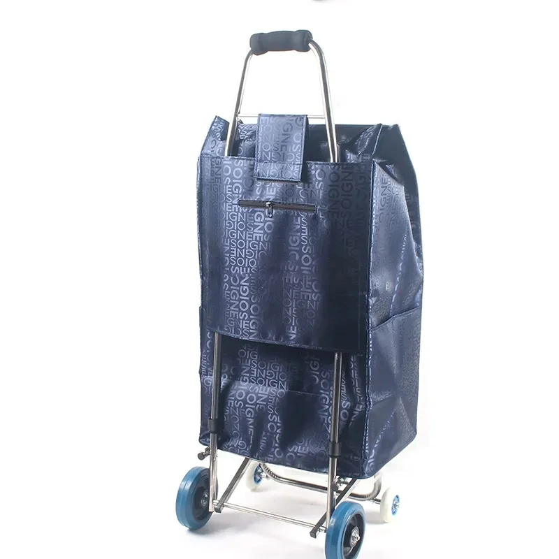 72L Reusable And Durable Bag For Shopping Cart Replacement Lightweight Cart Bag Foldable Oxford Cloth Waterproof Bag