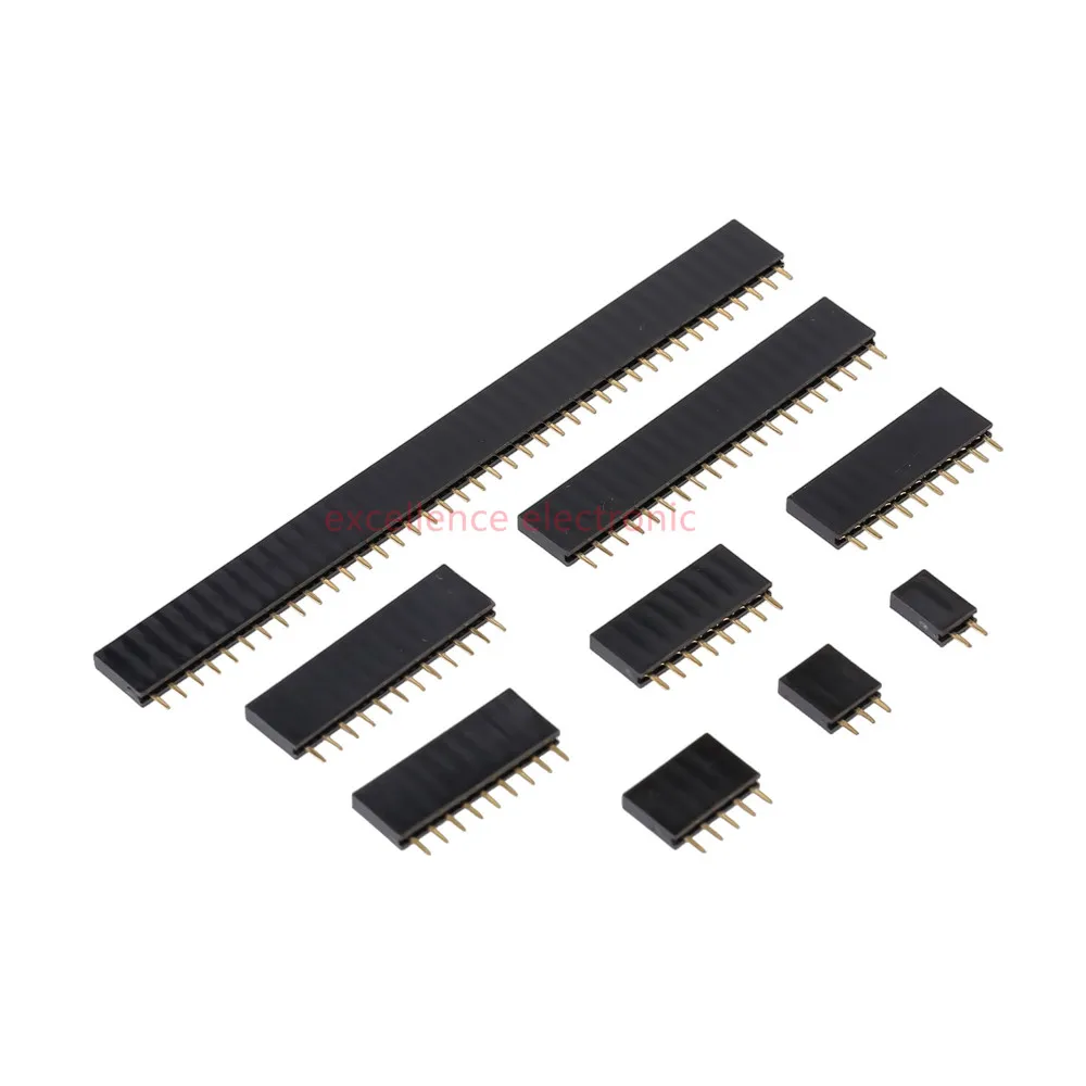 155 teile/schachtel 2,54mm Einreihige Pin Buchse Weibliche Header Stecker 2/3/4/5/6/7/8/9/10/12/20/40pin PCB Board Kombination Kit