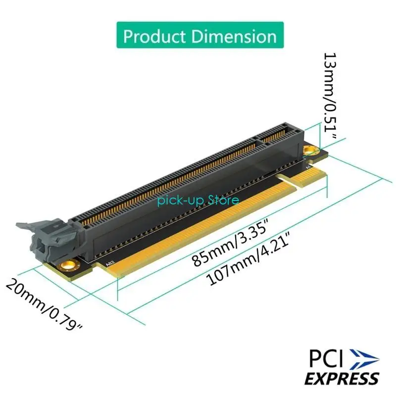 Q5WA PCI-E 90 grados Anguletas ángulo recto Adaptador tarjeta extensión para chasis servidor computadora 1U