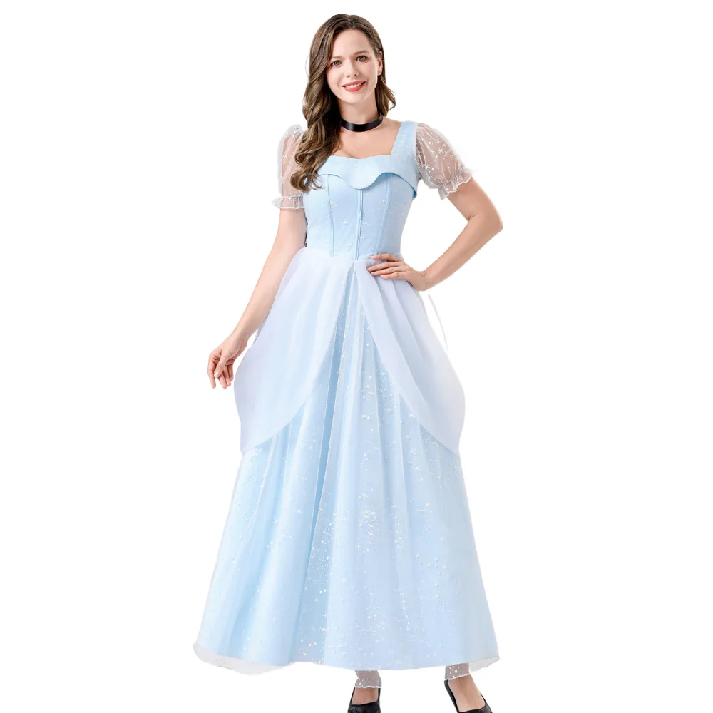 

Princ Sle Золушка Long Dr для взрослых, Хэллоуин, сценический костюм, бальное платье феи, женская традиционная одежда