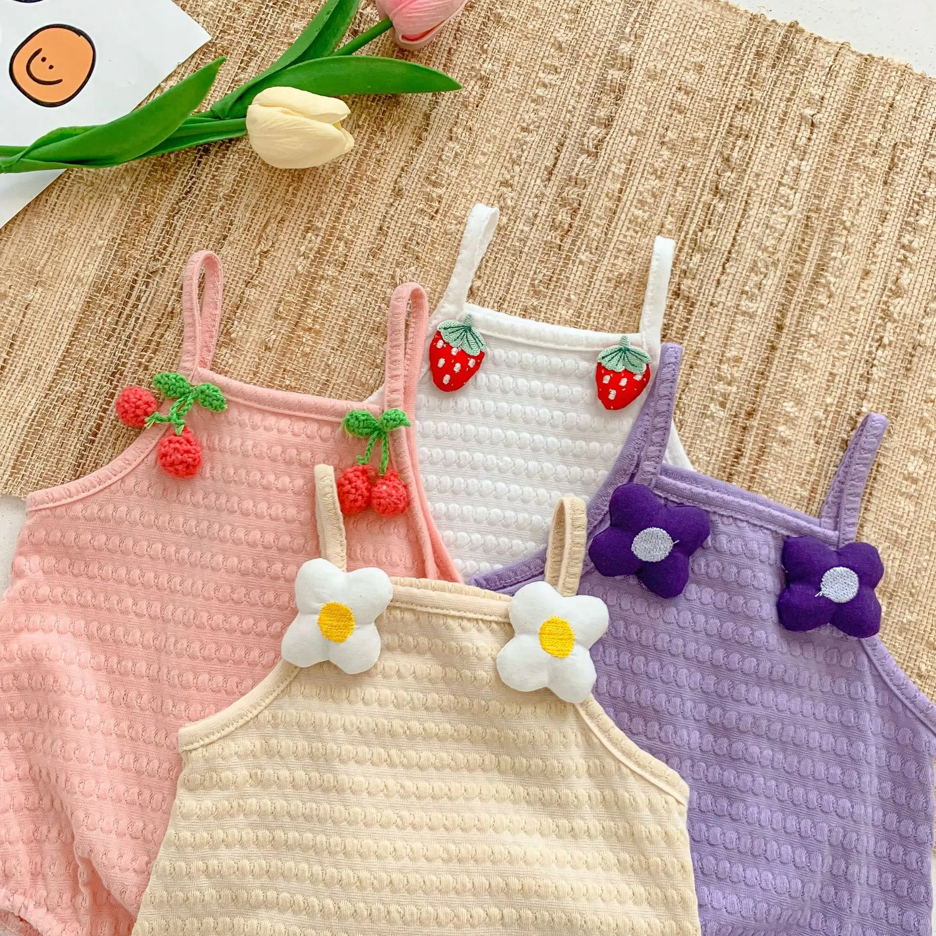 Summer Baby Girl Flower Strap Cute Triangle jumpsuit