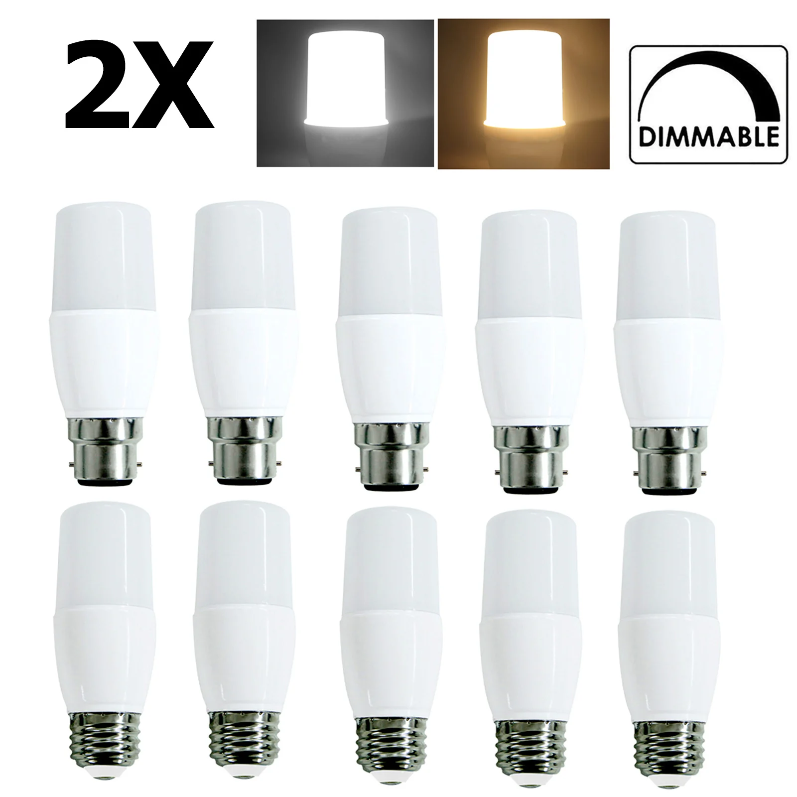 

2PCS Dimmable LED Candle Lamp 3W Cool/warm SMD2835 Bedroom Halogen Living Street Lights Bulbs Light 360° Home For E27 B22