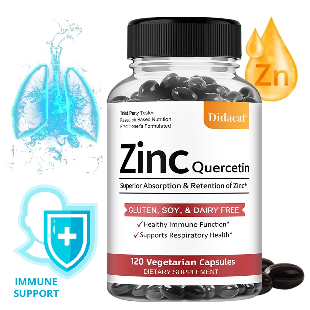 

Zinc Quercetin Capsules,Highly Absorbable,Boosts Immunity,Supports Respiratory System,Antioxidant,and Enhances Immune Function