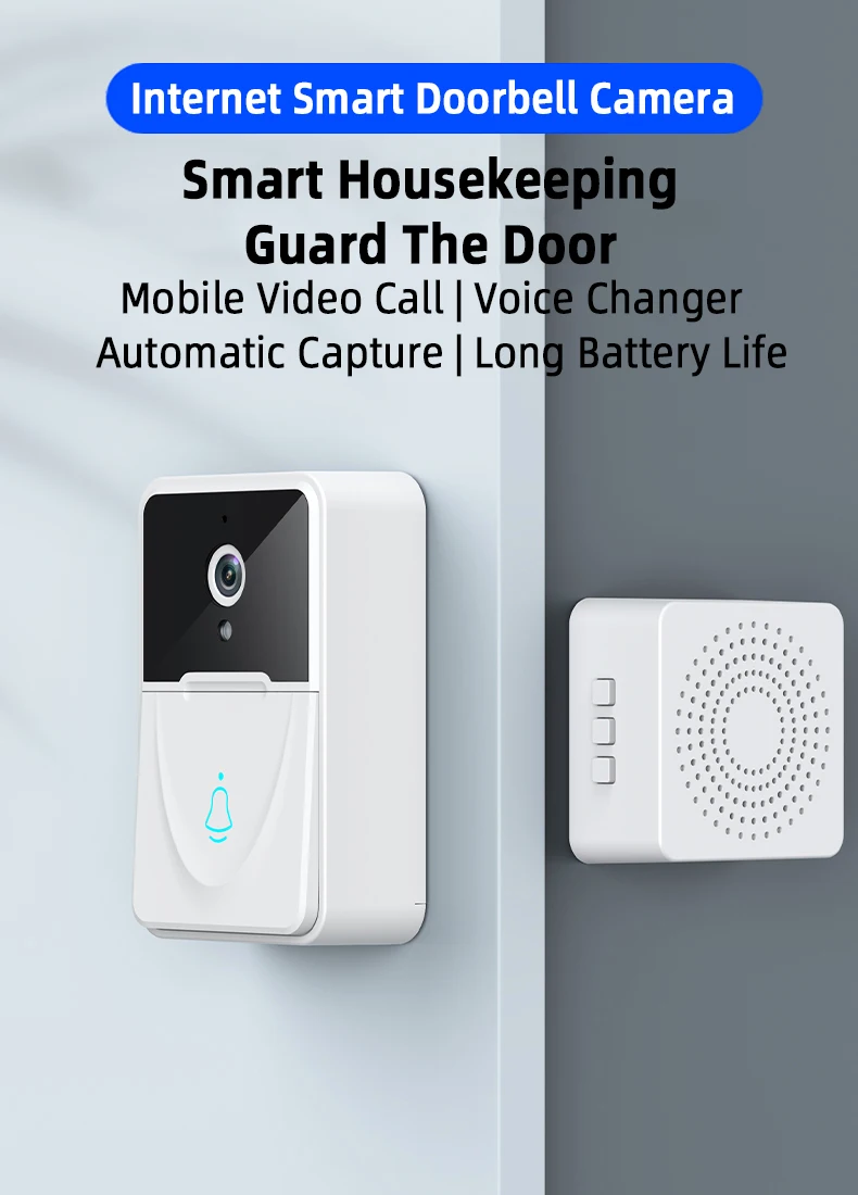 X3 Video Doorbell Visual Voice Real-time Intercom Chime VGA Night Vision IP Camera WiFi Smart Alarm Door Bell For Home Security