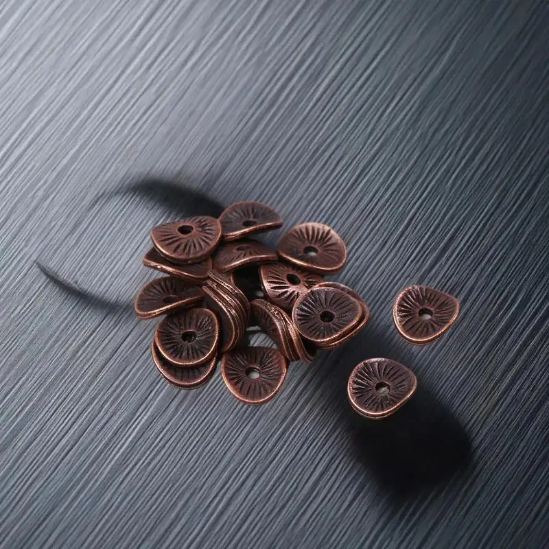 Сумка из 20 волнистых бусин-разделителей из цинкового сплава в античном меддном тоне для поделок с драгоценными камнями