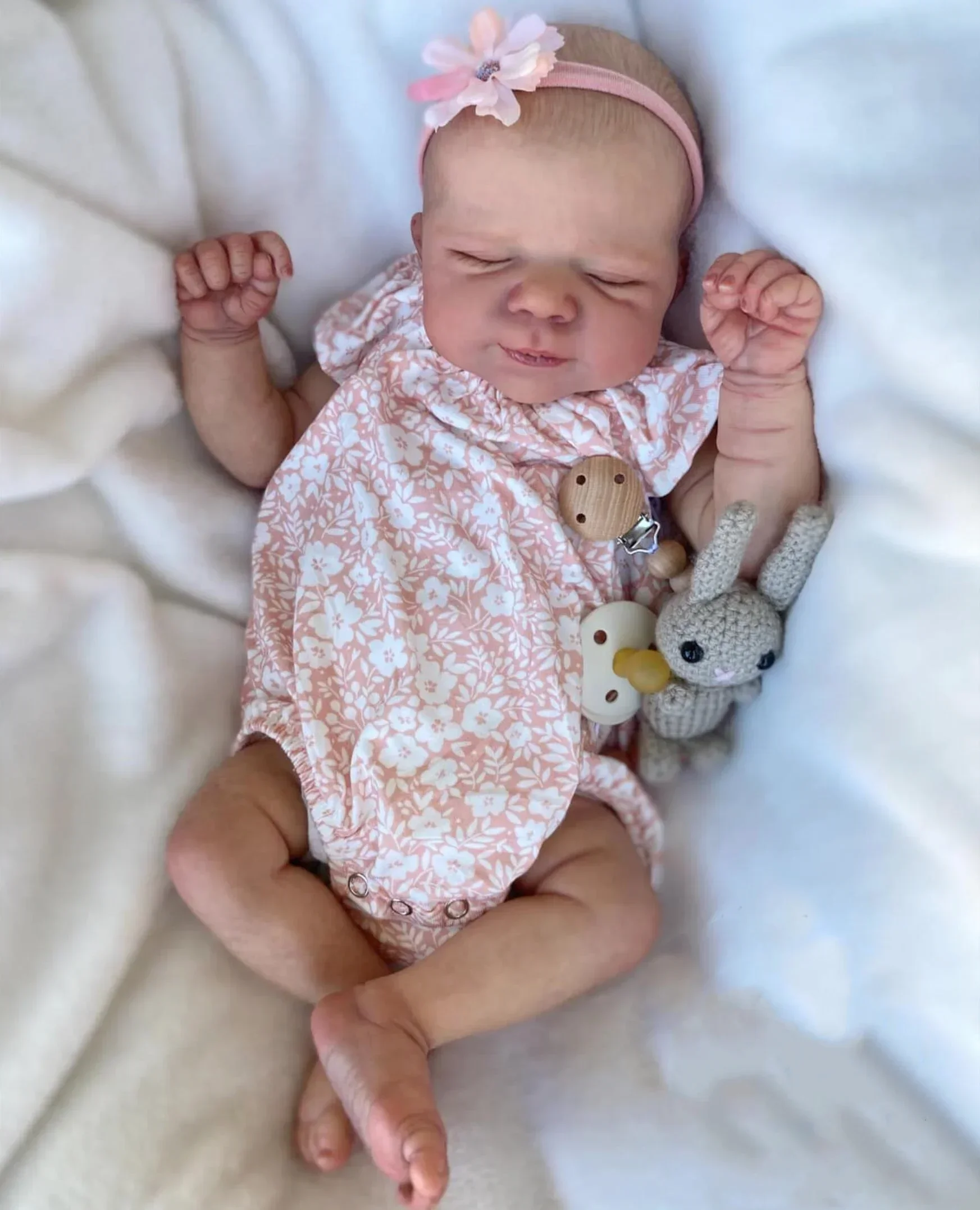 19 Inch 3D Skin With Visible Veins 48 CM limbs Soft Vinyl and cloth body Asleep Reborn Baby Doll Toy Lifelike for Kid Art Bebe