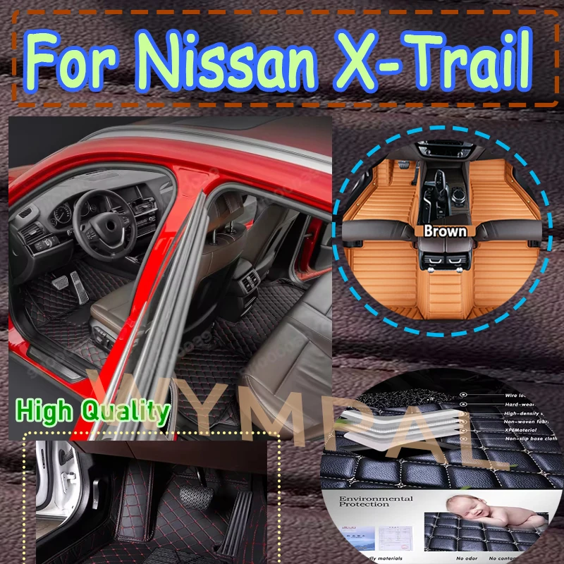 

Luxury Car Floor Mats For Nissan X-Trail xtrail Rogue 2023 2022 2021 2020 2019 2018 2017 (5 seats) Auto Interior Accessories