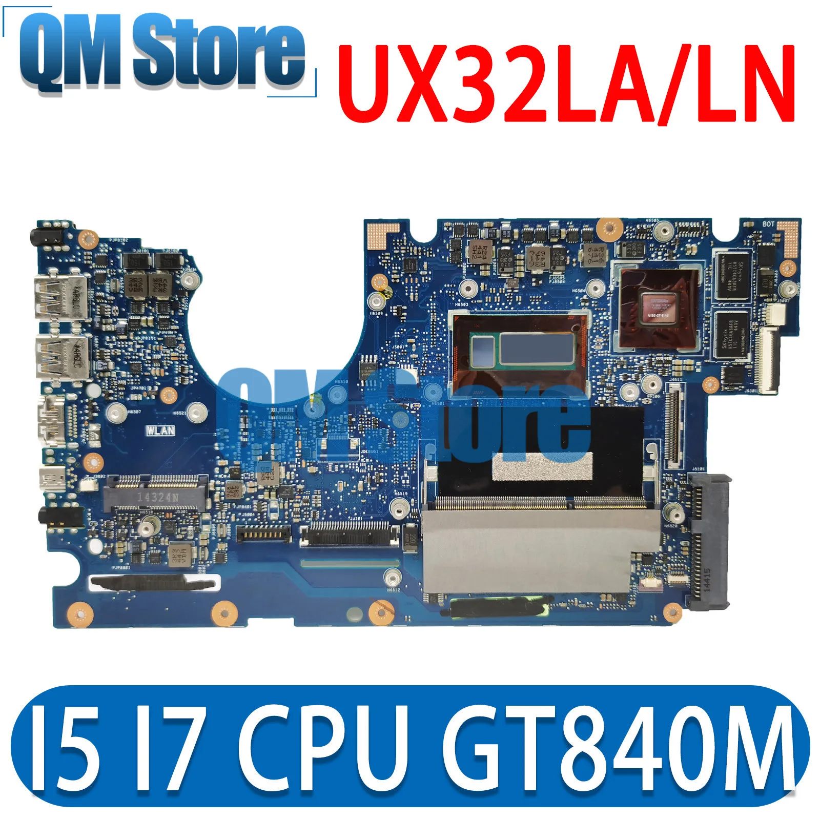 

UX32LA Mainboard For ASUS UX32LN UX32LA BX32LN BX32LA UX32L Laptop Motherboard I5 I7 4th Gen CPU UMA/GT840M 4G RAM