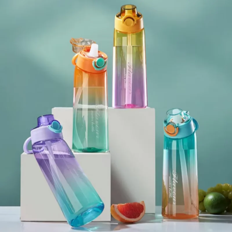 900 مللي زجاجة ماء زجاجة شرب بنكهة الهواء مع نكهة القرون الرياضة في الهواء الطلق رائحة حتى كوب ماء كوب بقشة للسفر
