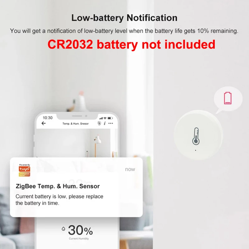 Tuya ZigBee Temperature And Humidity Sensor Smart Life APP Control Smart Home Indoor Hygrometer Works with ZigBee Gateway Hub