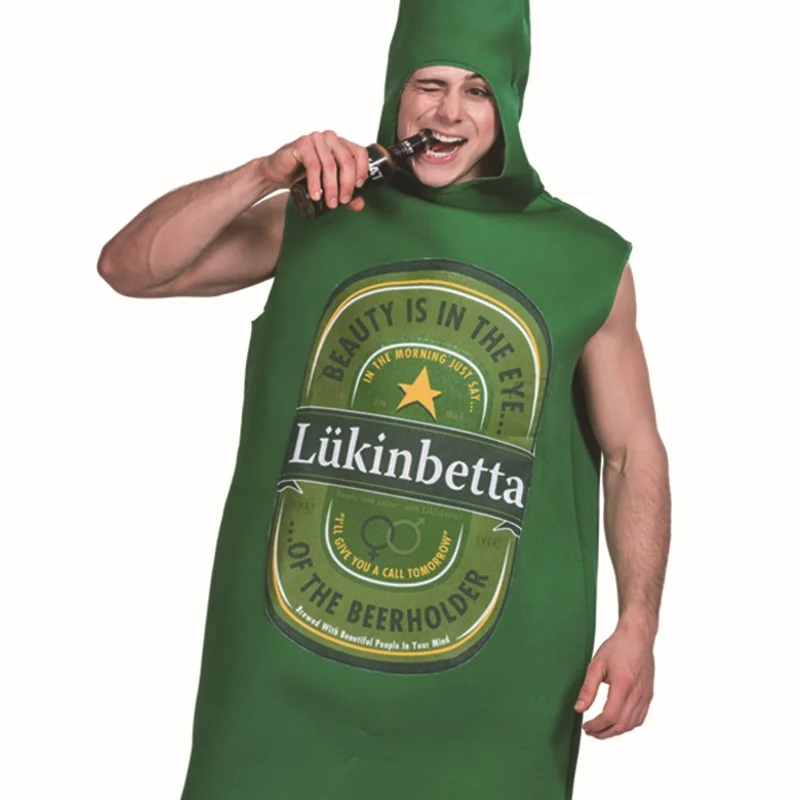 Criativo loween palco desempenho traje 2025 nova casa cosite esponja engraçado garrafa de cerveja traje de palco étnico feminino