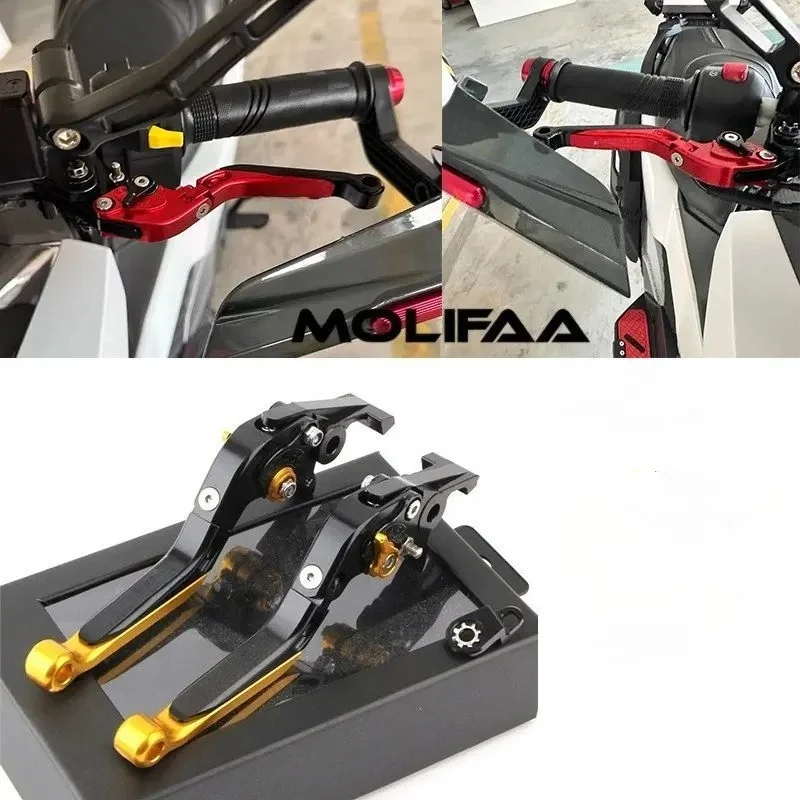 

Motorcycle CNC Clutch Handle Brake Levers For SYM ADXTG 400 Adjustable Foldable 6-Speed Levers With Parking Button Accessories
