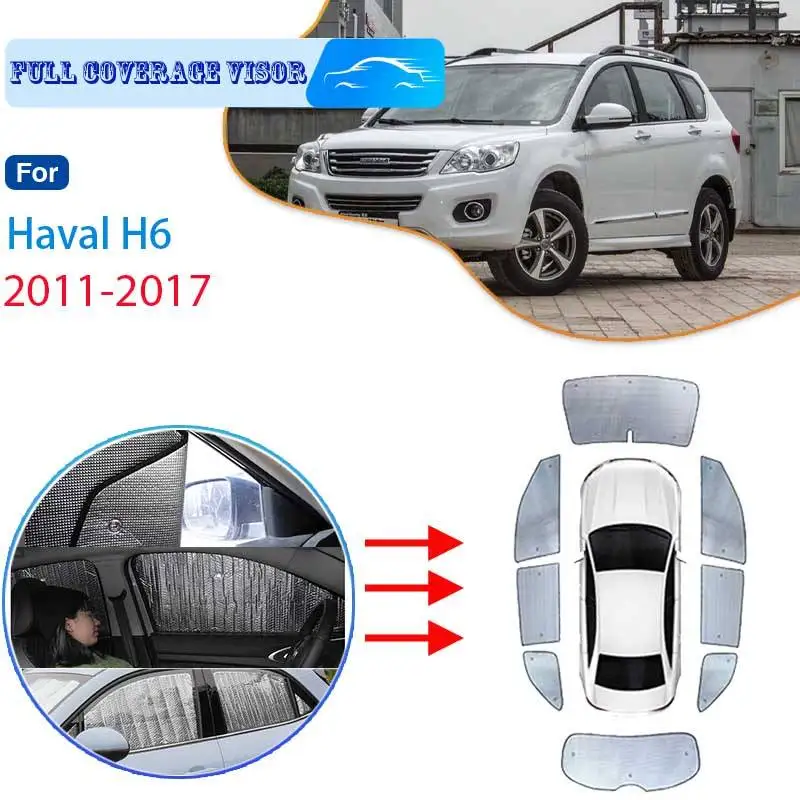 For Great Wall Haval H6 2011~2017 Low Configuration MK1 Car Full 8x Coverage Sun Visor Sun Protection Windshiel Car Side Window