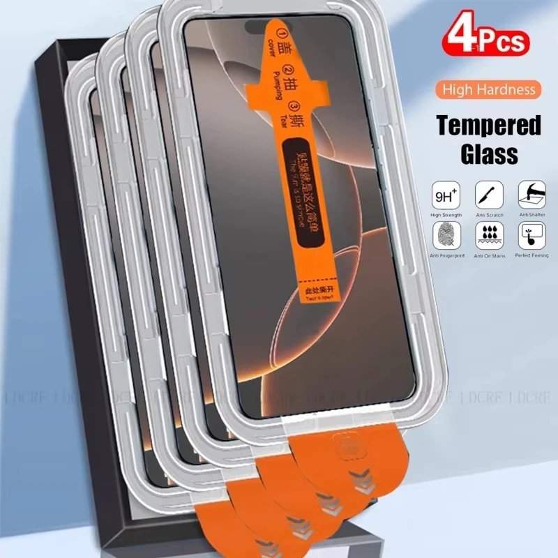 1-4 Uds. Protector de pantalla de vidrio templado de privacidad fácil de instalar para iPhone 17 Pro Max Air 16 15 14 Plus 12 13 11 X XR Xs película de vidrio
