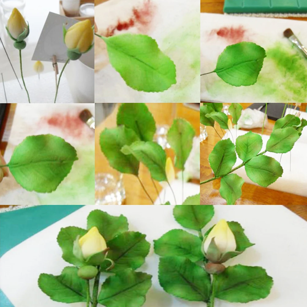 

6 Pcs Fondant Cake Mold Rose Leaves Biscuit Cutter Soft Metal Cookie Dies Petals Shaped Sugar