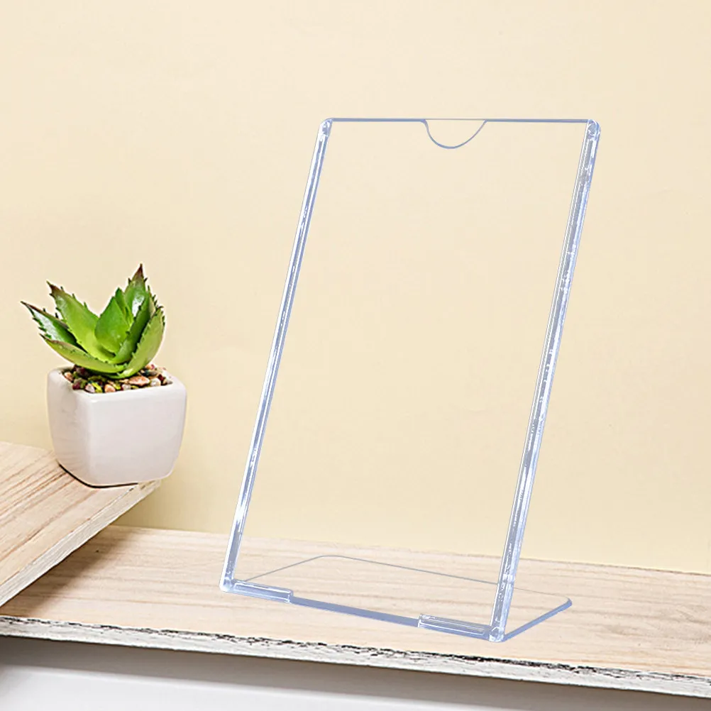 6Pcs L Shaped Acrylic Sign Holder High Clarity Slanted Display Stand for Papers Instructions Special Offers Shop Counter Use