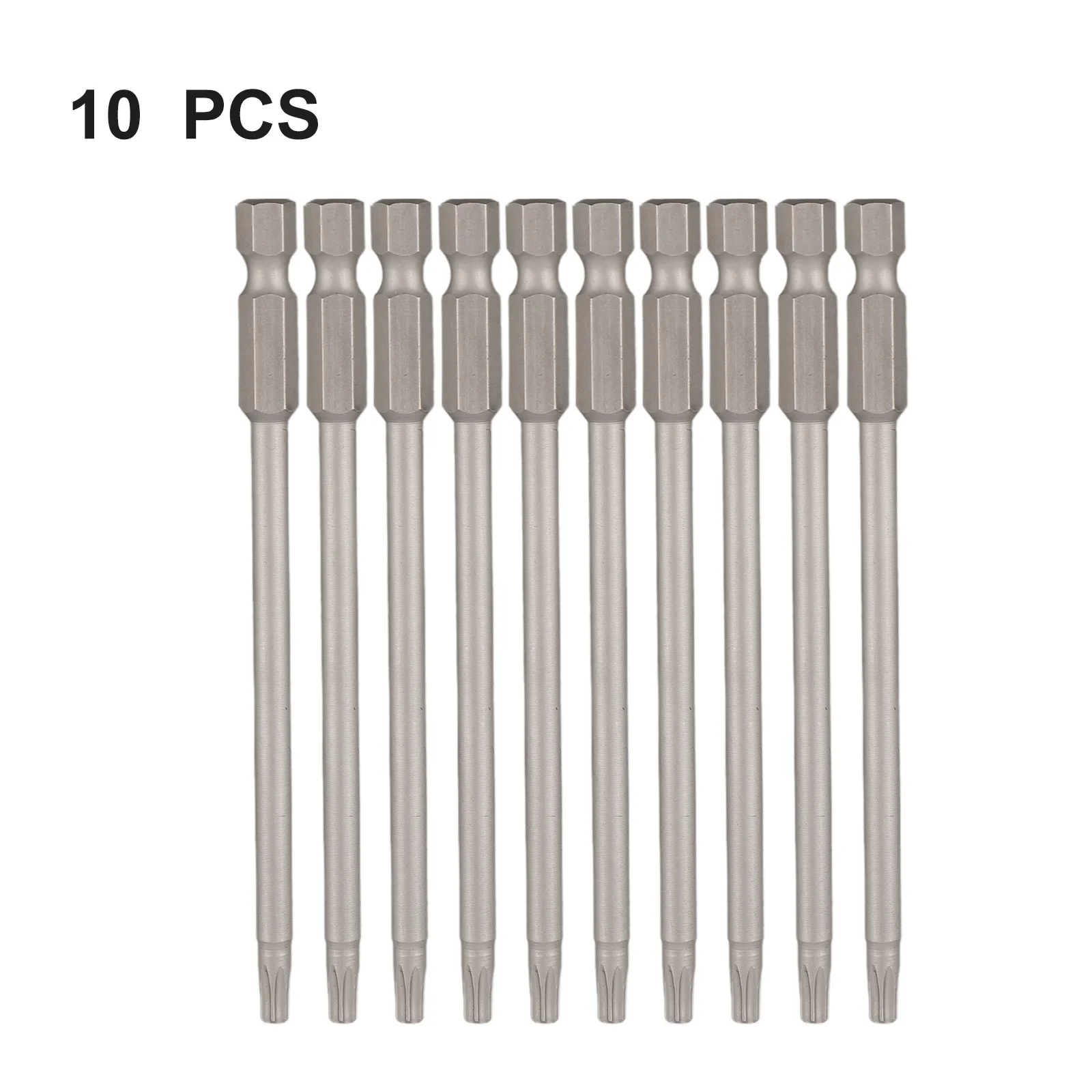 

100mm Hex Shank Fivepoint Magnetic Torx Screwdriver Bits 100L*T20 Pack Of 10pcs Screwdriver Bits Workshop Equipment Hand Tools