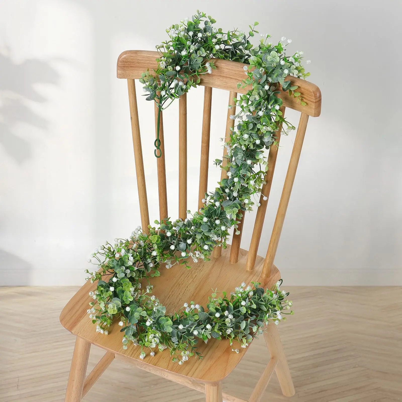 180 cm künstliche Eukalyptusranken, künstliche Eukalyptus-Girlande für Hochzeit, Hintergrund, Bogen, Party, Zuhause, Raumdekoration, künstliche Pflanzen – Detail 3
