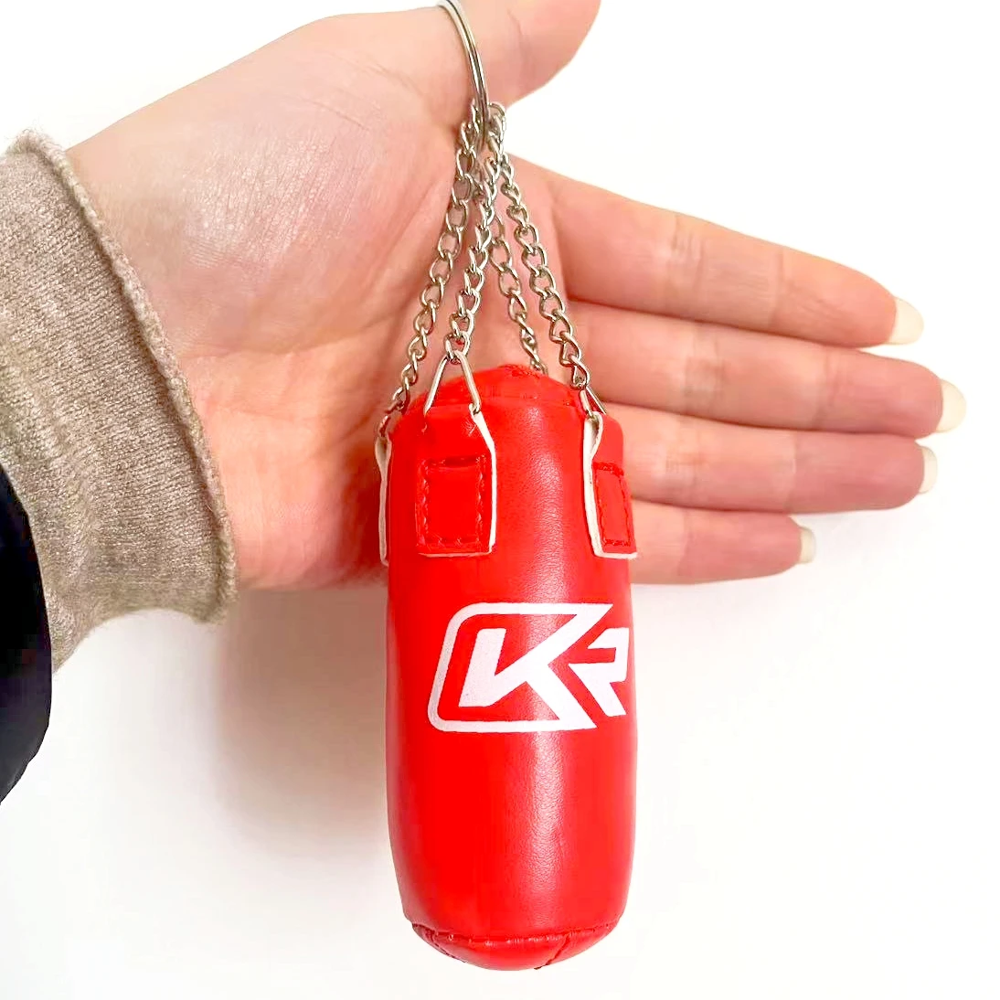 Mini Boxing Sandbag Keychain Red Black Lanyard Lariat Strap Clasp Hooks Mobile Set Keyring Pendant Key Ring Birthday Gift