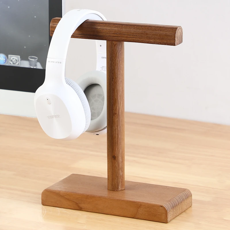 

Old Teak Desktop Earphone Storage Bracket Jewelry Display Hanger Mounts and Holders Organizers Home Organization Garden