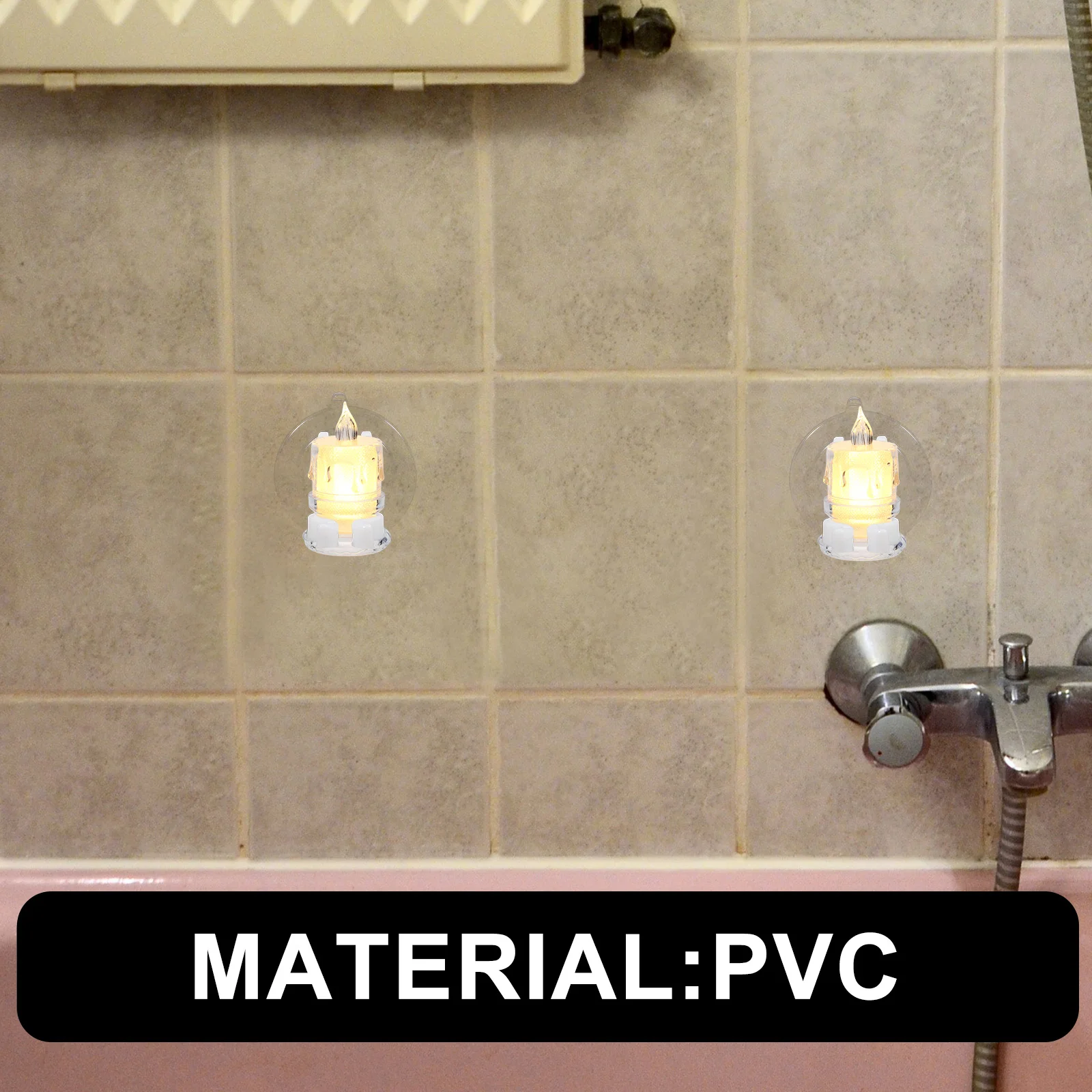 

12Pcs Electronic Suction Cup Clips PVC Flameless Window Light Holders for LED Candles Party