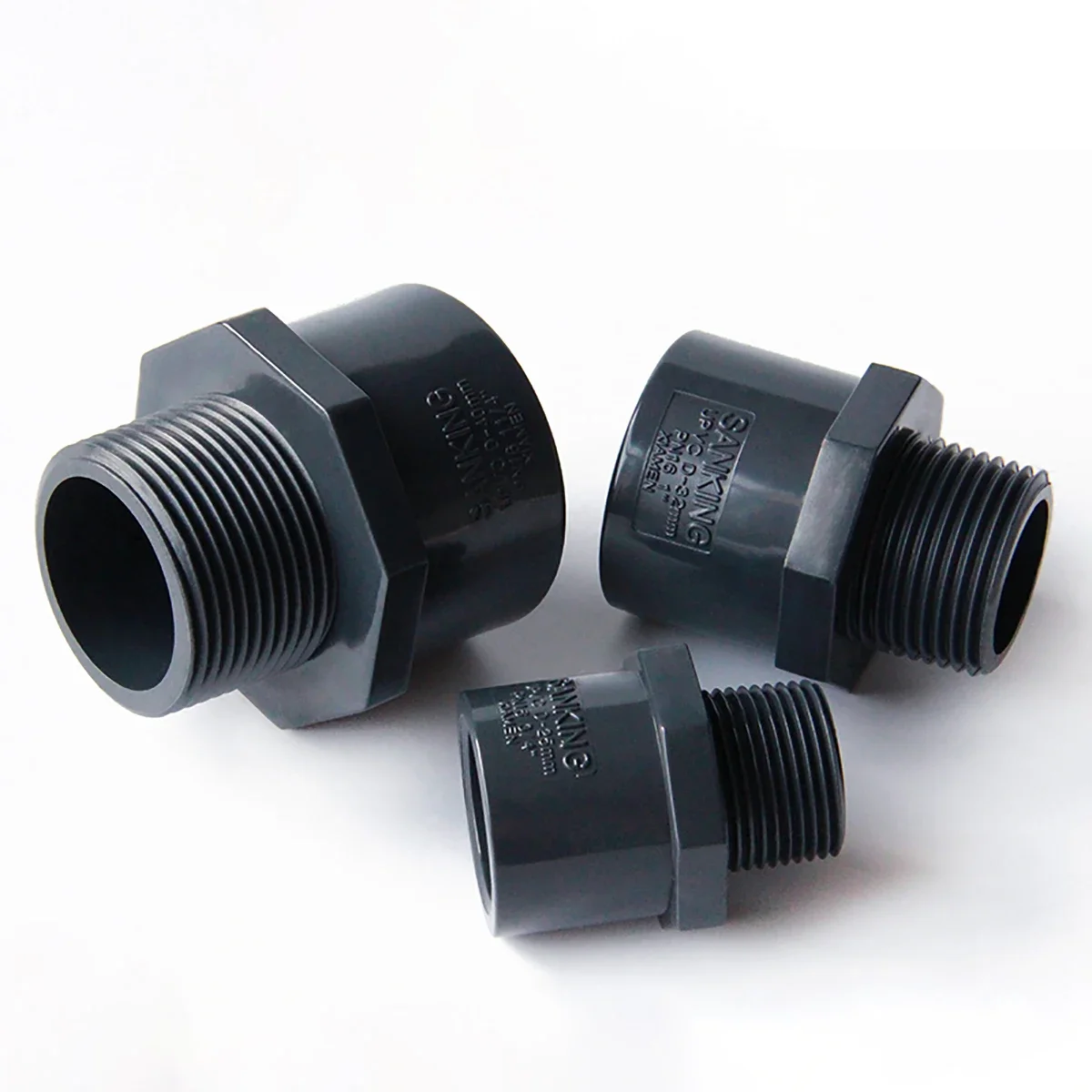 1 pz grigio scuro UPVC 1/2 "~ 2" connettore filettato 20/25/32/40/50/63mm raccordi per tubi dell'acqua in PVC irrigazione del giardino adattatore per tubo dell'acquario