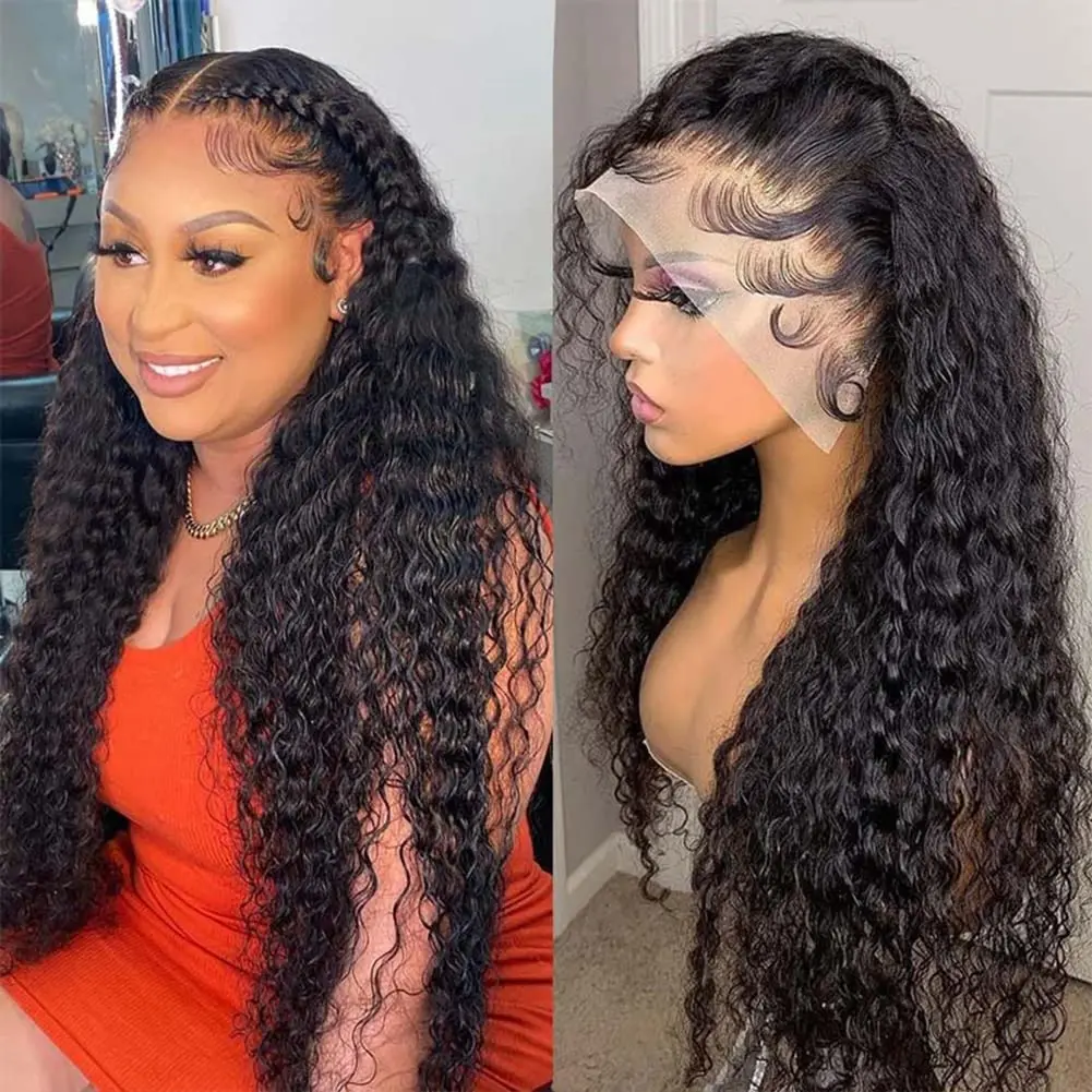 

250% 40 Inch Water Wave Curly Lace Front Wigs 13x4 13x6 HD Deep Wave Lace Frontal Wig 7x5 Glueless Human Hair Wigs For Women