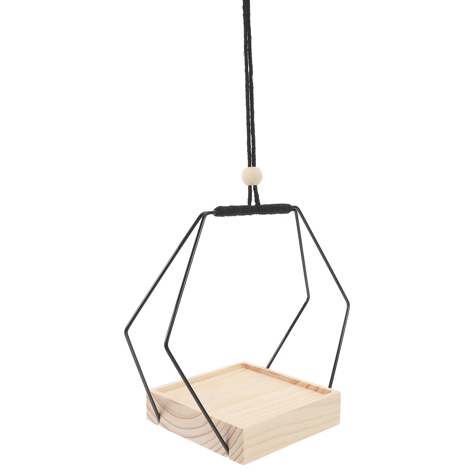 

Hanging Planter Stand Wooden Iron Frame Modern Minimalist Design Space Saving Wall Ceiling Mount Indoor Outdoor Flowerpot Holder