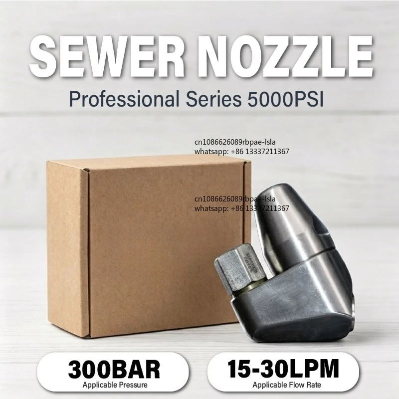 5000PSI 300BAR 15-30LPM Stainless Steel Professional Sewer Jetter Nozzle Pressure Washer