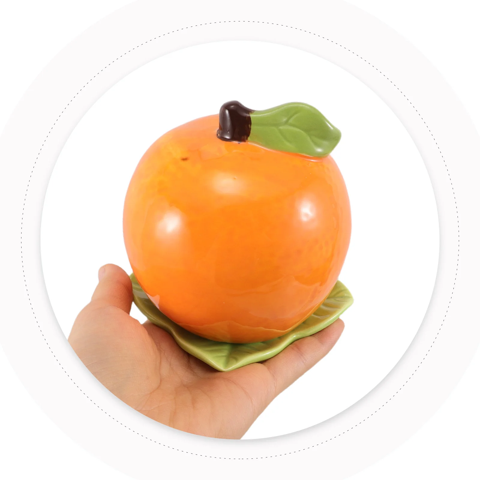 

Ceramic Orange Toothpick Holder Fruit Style Dispenser Jar Cotton Swab Storage Jar Kitchen Bathroom Restaurant Decor