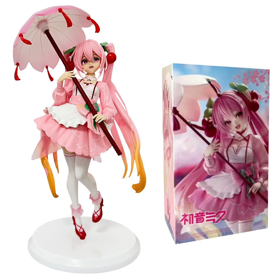 Regenschirm Kirschblüten Hatsune Miku Antike Hatsune Miku Niedliche Figur PVC-Modell Desktop-Ornamente Animation Peripherie-Spielzeug