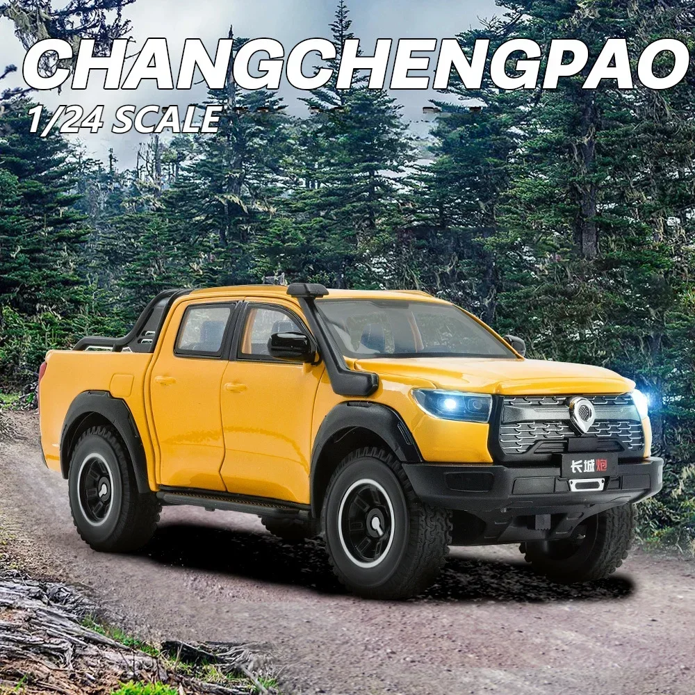 

1:24 Great Wall Motor GWM Cannon POER Off Road SUV Alloy Diecast Car Model Sound & Light Collection of Hobby Decorative Gift Boy
