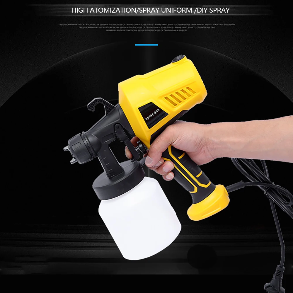 High Pressure Electric Spray Gun Portable Brushless Paint Sprayer Auto Furniture Steel Coating Airbrush 800ML High Capacity DIY