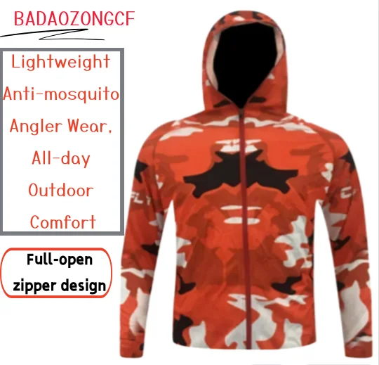 

Breathable Fishing Clothes Outdoor Sports Jersey 2022 New Men's Sun-Protection Hooded Fishing Wear With Zipper Anti-UV UPF 50+