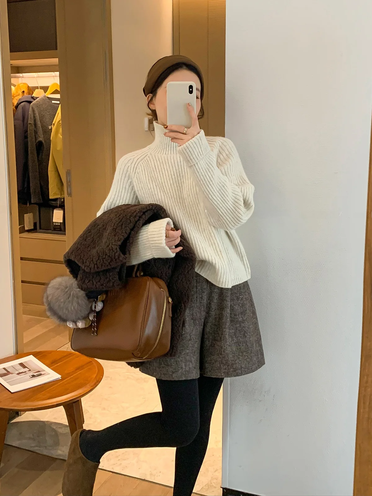 

Женский зимний вязаный свитер Love Devil Fi Honey Bear с высоким воротником, новинка, универсальный, вязаный топ на все случаи жизни