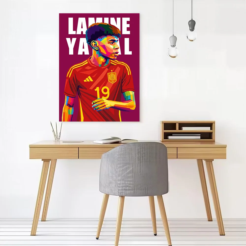 Lamine Yamal Colorful Portrait Poster Customizable Printed Canvas Painting for Pictures Wall Art Living Room Decoration Gaming