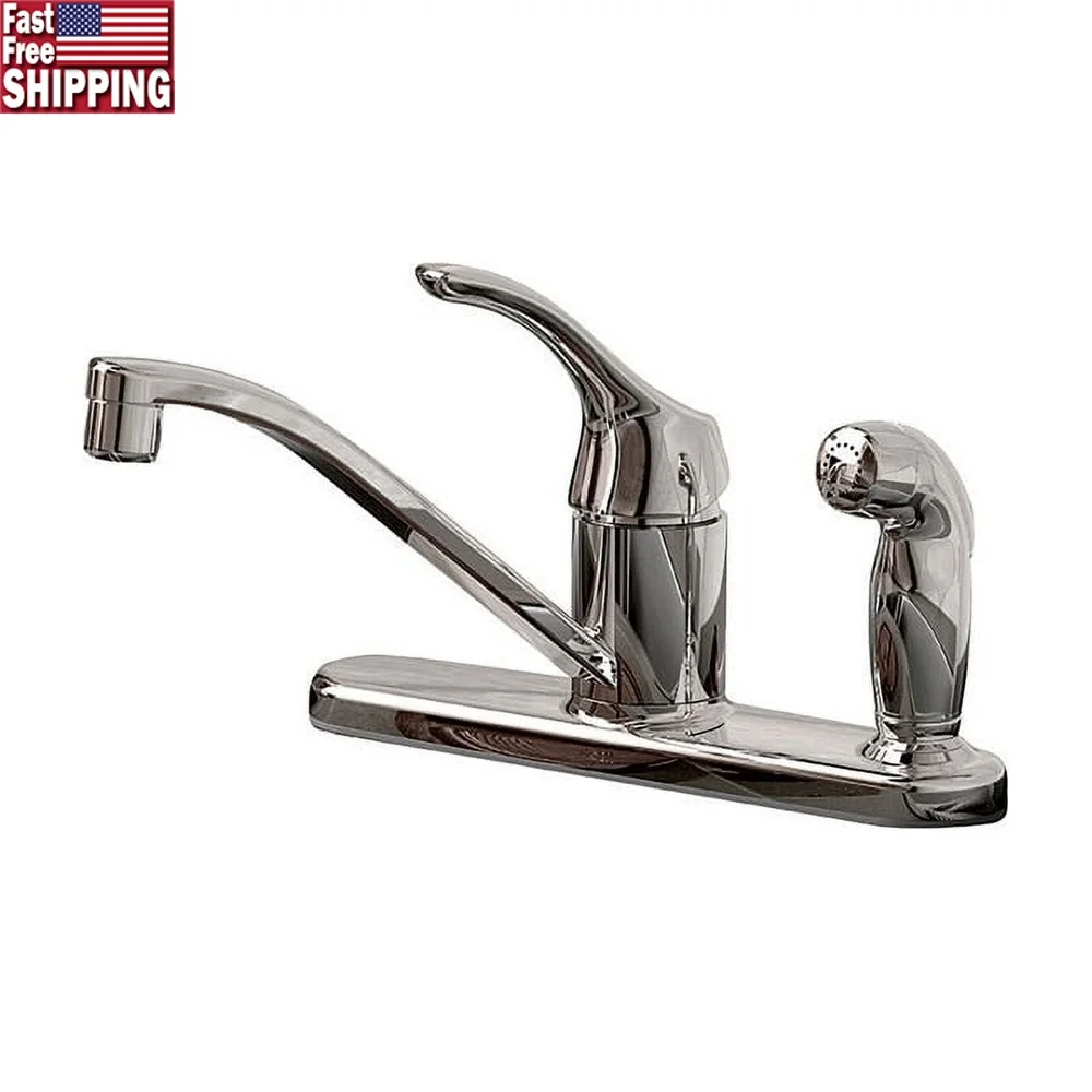 

Кухонный смеситель с одной ручкой и выдвижным распылителем. Хромированная отделка из нержавеющей стали. Простая установка. Универсальный дизайн с аэрогрированным потоком.